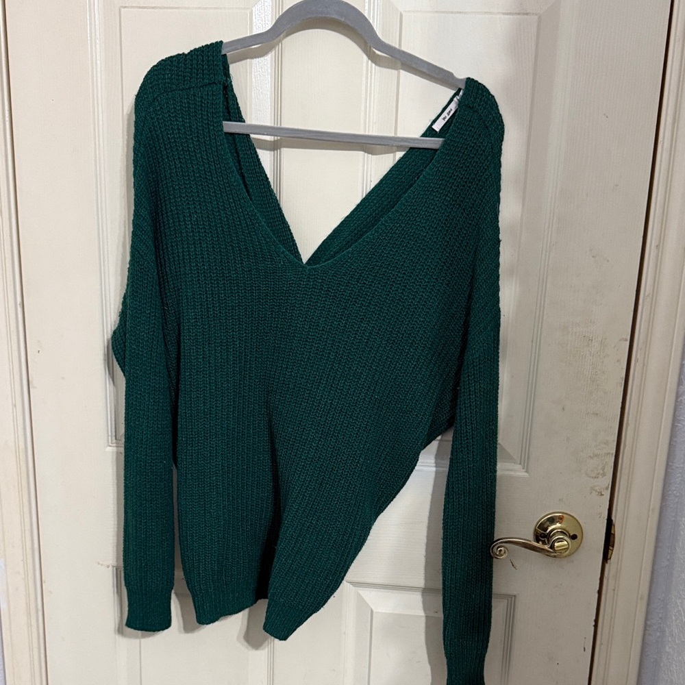 Miami Teal Off-the-Shoulder Sweater